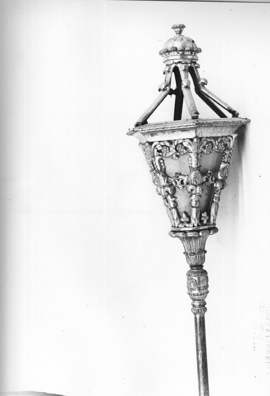 lanterna processionale, serie - bottega ligure (metà sec. XIX)