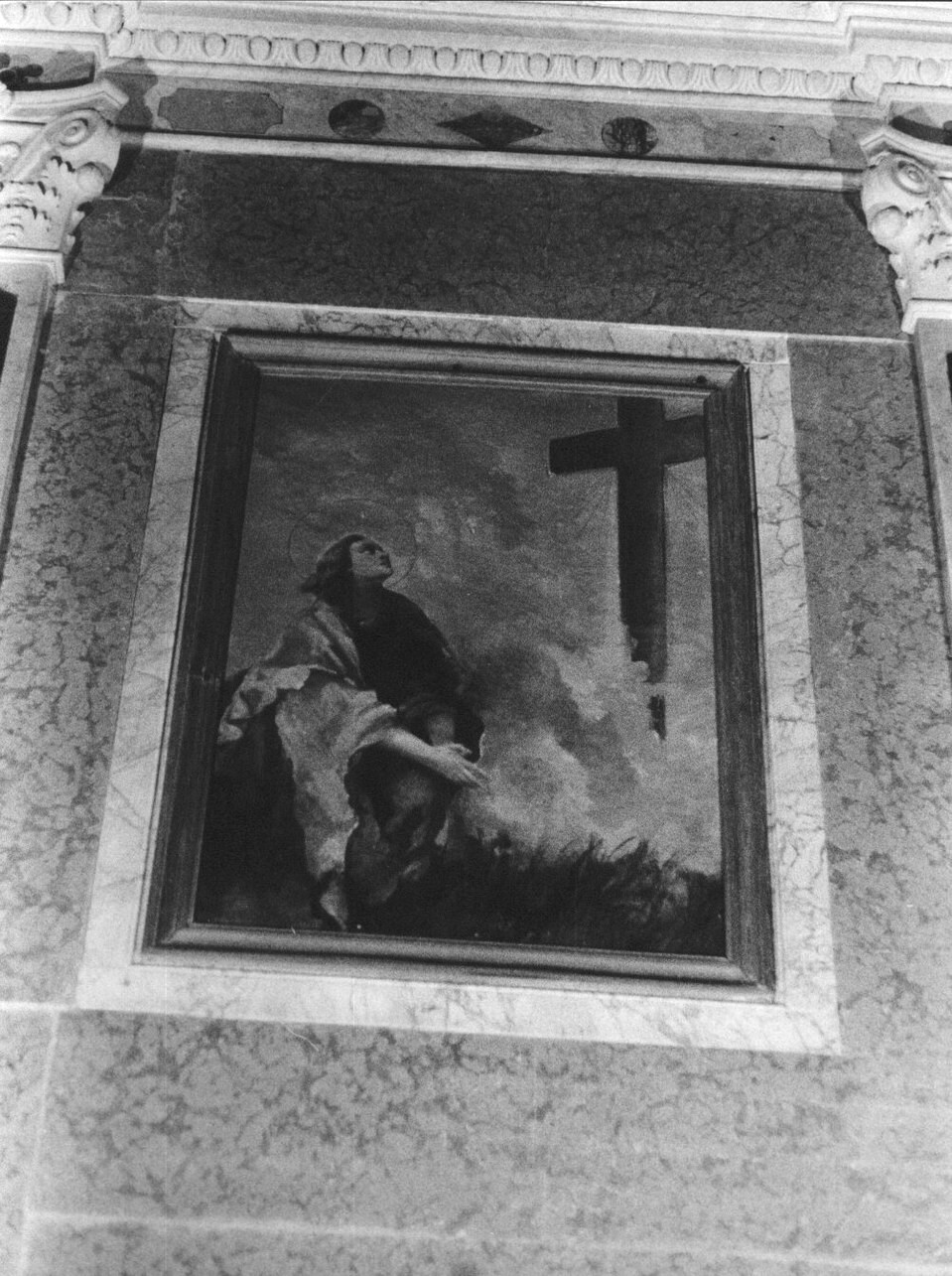 Sant'Elena ha la visione della Vera Croce (dipinto, opera isolata) - ambito ligure (inizio sec. XX)