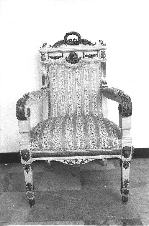 motivo decorativo a volute (poltrona, serie) - PRODUZIONE LIGURE (primo quarto sec. XIX)