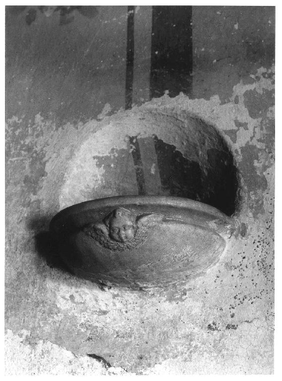 acquasantiera da parete, opera isolata - bottega genovese (sec. XVII)