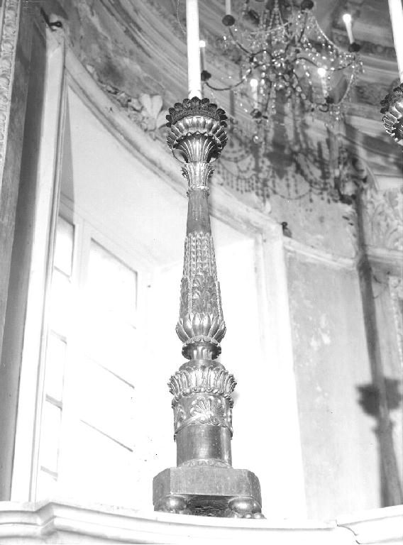 candeliere d'altare, serie - bottega ligure (prima metà sec. XIX)