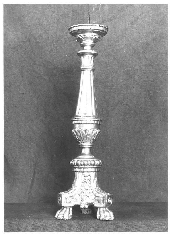 candeliere d'altare, serie - bottega ligure (metà sec. XIX)