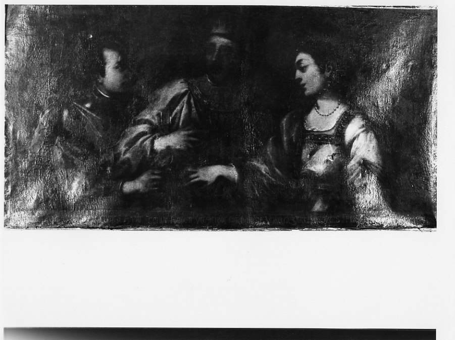 Matrimonio tra Arduino conte di Narbona e Orietta Della Volta (dipinto, opera isolata) - ambito genovese (sec. XVII)