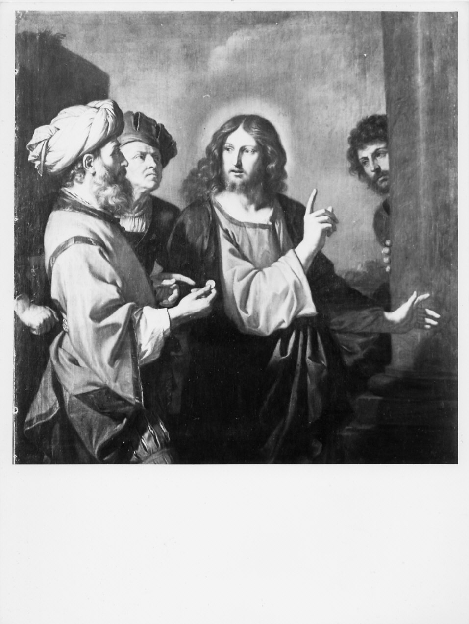 Tributo della moneta, Cristo e i farisei (dipinto, opera isolata) di Barbieri Giovan Francesco detto Guercino (metà sec. XVII)