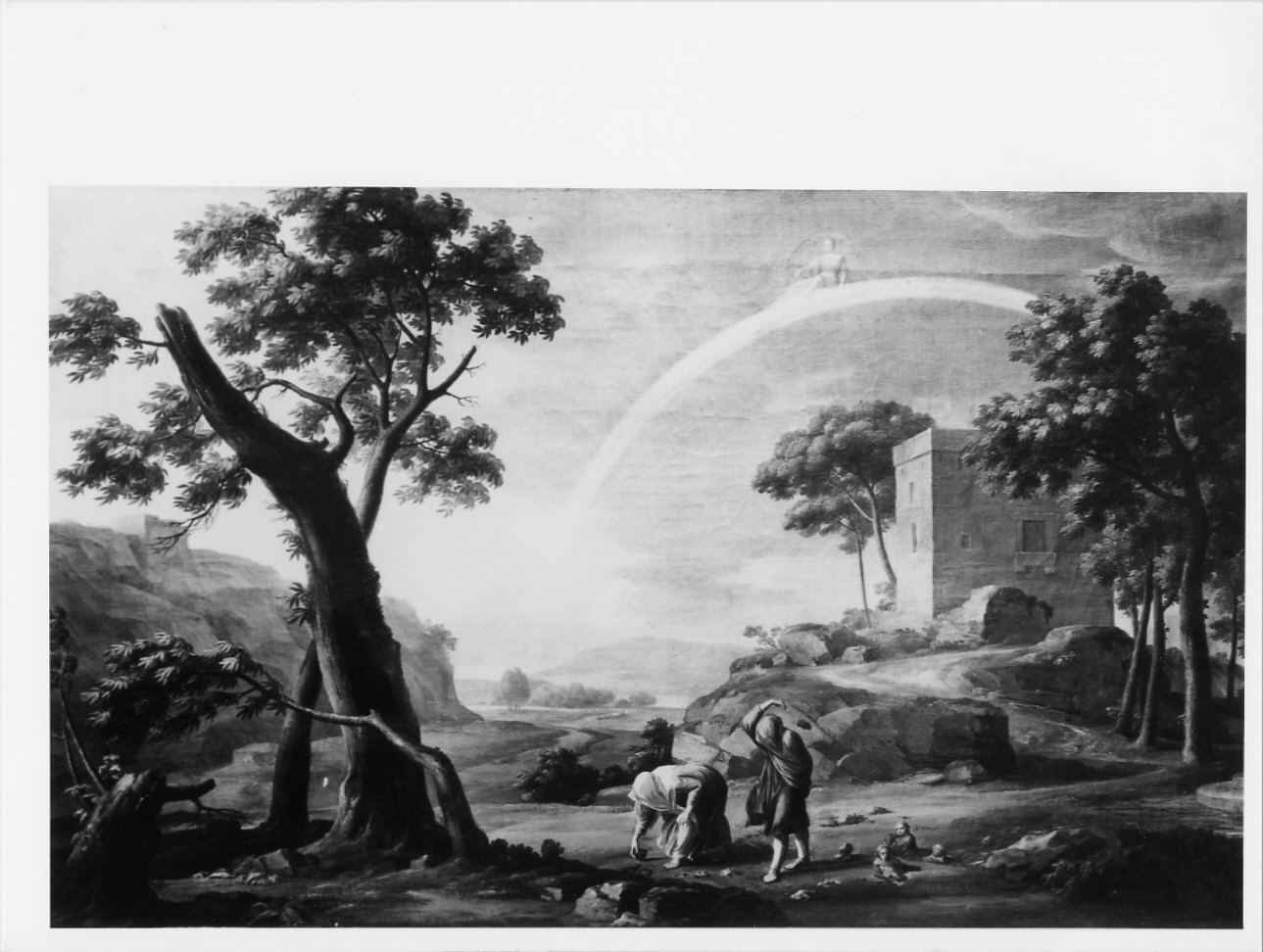 Deucalione e Pirra (dipinto, opera isolata) di Bacigalupo Giuseppe detto Baccigalupo (ultimo quarto sec. XVIII)