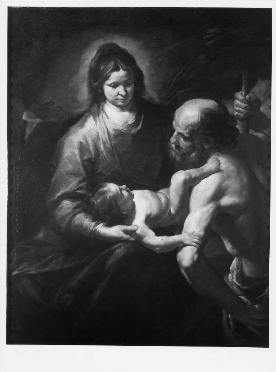 Vergine con Bambino e San Cristoforo (dipinto, opera isolata) di Assereto Gioacchino (secondo quarto sec. XVII)