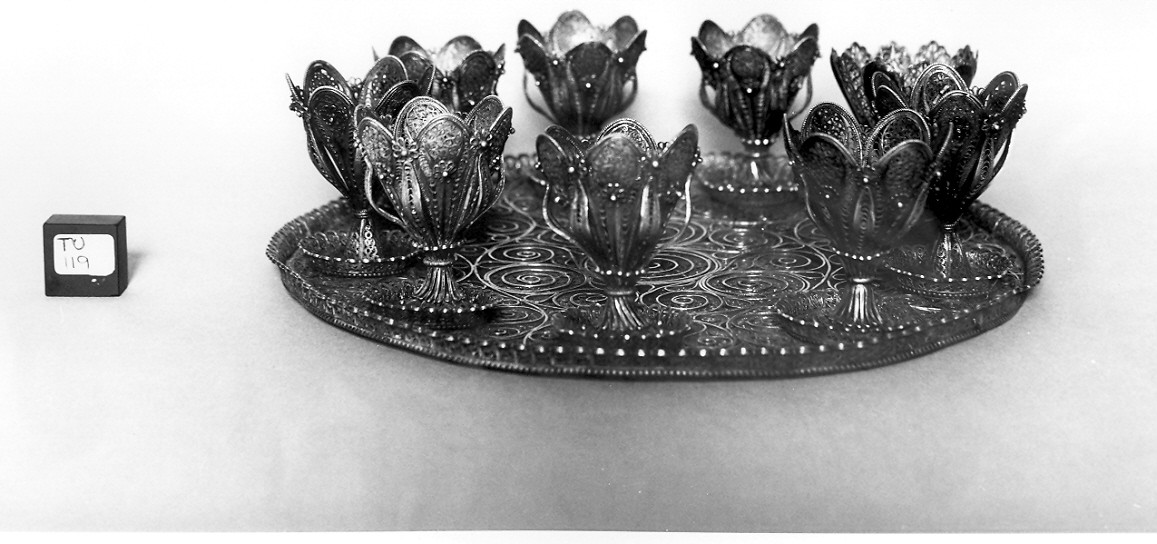 servizio di bicchieri a calice, opera isolata - bottega turca (inizio sec. XIX)