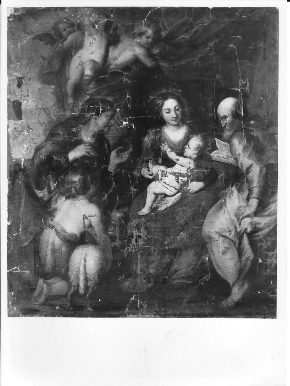 Sacra Famiglia con San Giovannino e Sant'Elisabetta (dipinto, opera isolata) - ambito ligure (sec. XVII)