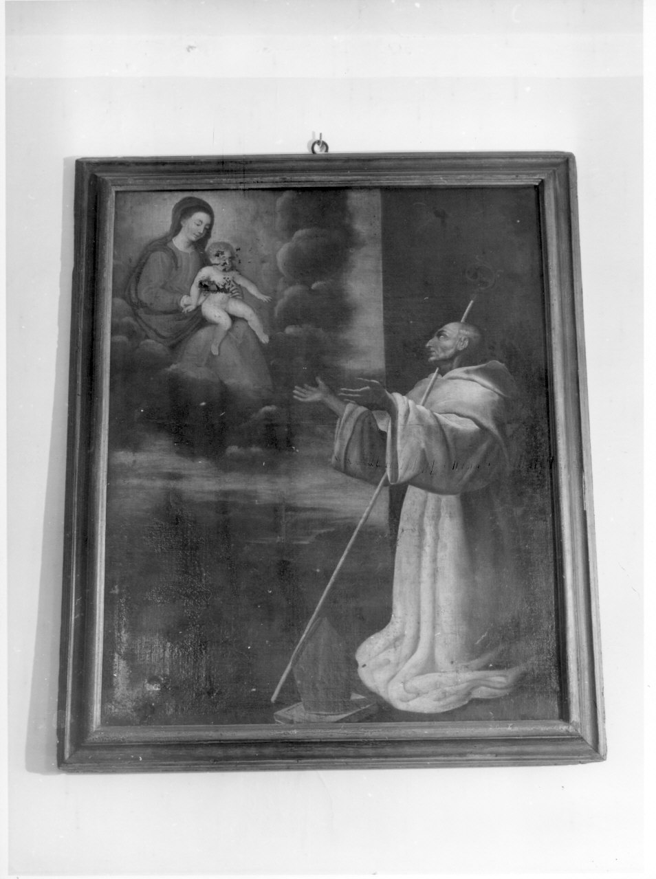 apparizione della Madonna a San Bernardo (dipinto, opera isolata) - ambito italiano (sec. XVII)