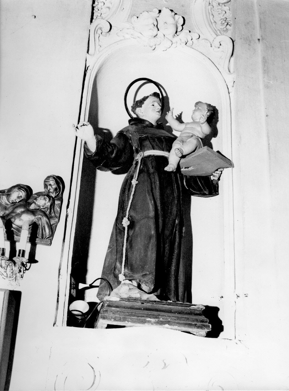 Sant'Antonio da Padova con il bambino (scultura, opera isolata) - ambito ligure (sec. XVIII)