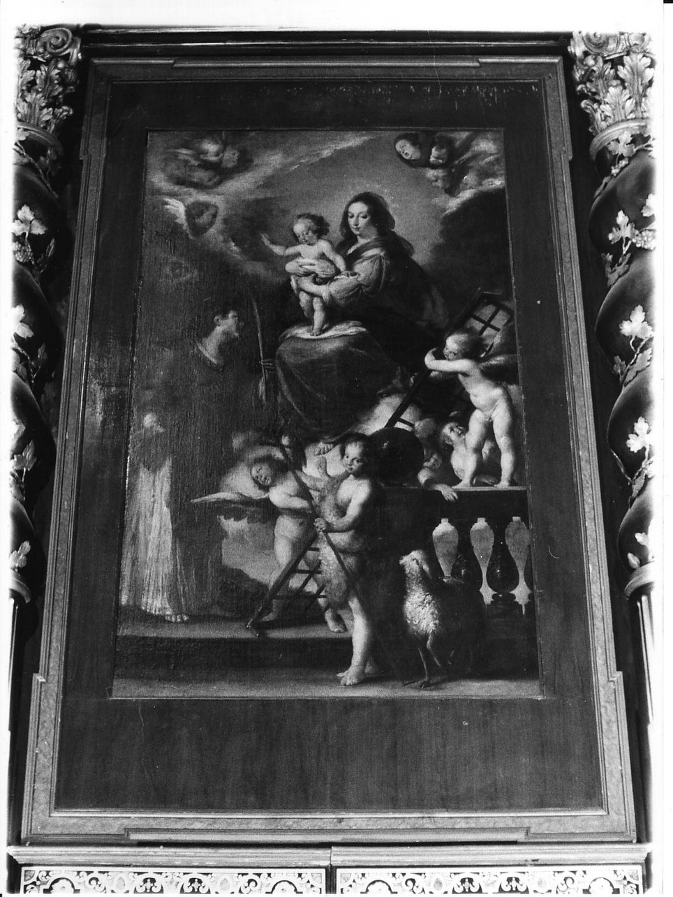 Madonna con Bambino, San Lorenzo e San Giovannino (pala d'altare, opera isolata) di Strozzi Bernardo (sec. XVII)