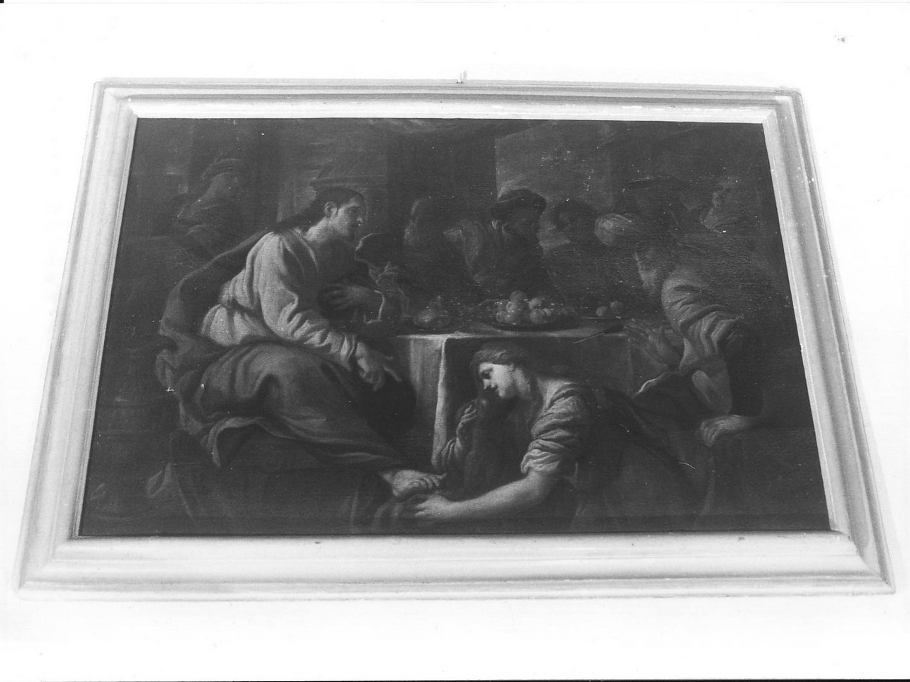 Santa Maria Maddalena unge i piedi di Cristo (dipinto, opera isolata) - ambito ligure (fine sec. XVII)