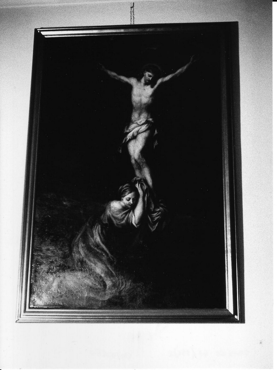 Santa Maria Maddalena ai piedi di Cristo crocifisso (dipinto, opera isolata) - ambito ligure (sec. XVII)