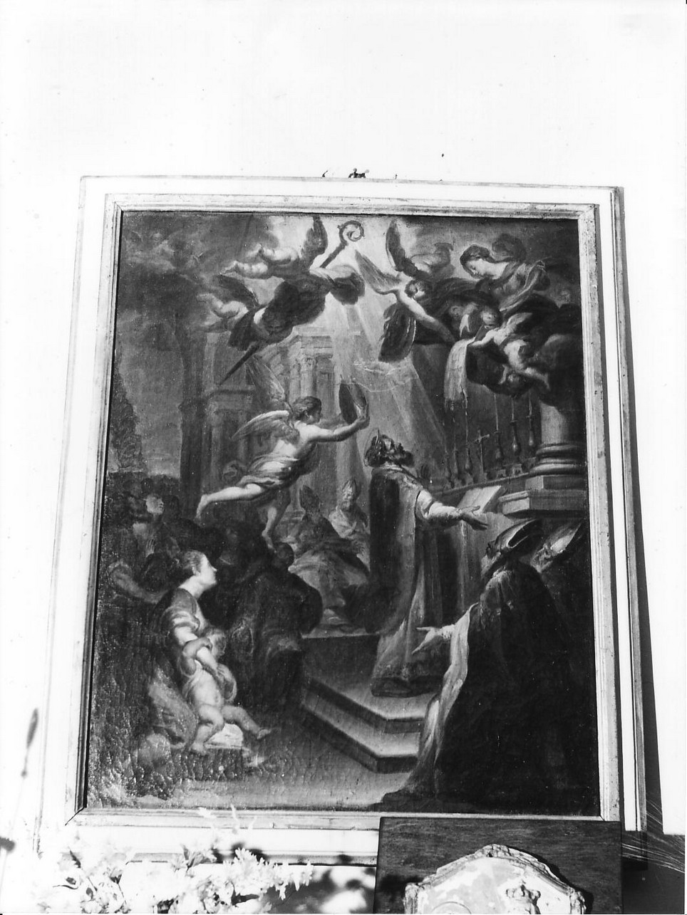 apparizione della Madonna a San Nicola di Bari (dipinto, opera isolata) di Brusco Paolo Gerolamo detto Bruschetto (sec. XVIII)