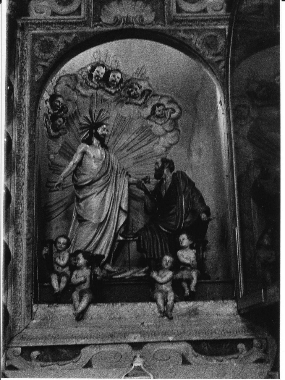 Cristo consegna le chiavi a San Pietro (gruppo scultoreo, opera isolata) di Brilla Antonio (metà sec. XIX)