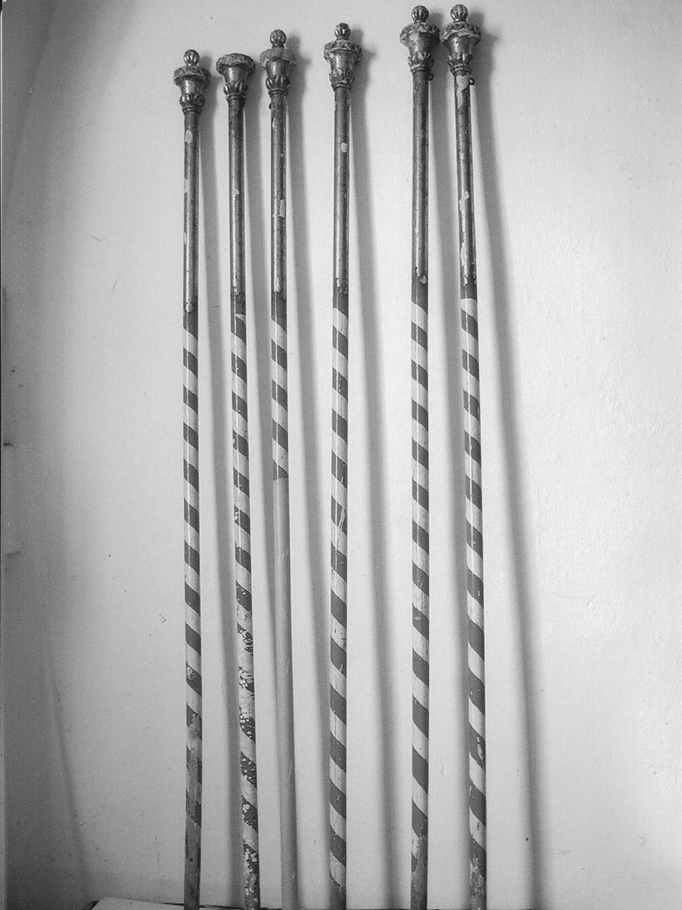 asta di baldacchino processionale, serie - bottega ligure (sec. XIX)