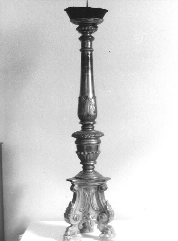 candeliere d'altare, serie - manifattura ligure (seconda metà sec. XIX)