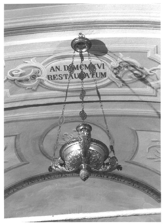 lampada pensile, opera isolata - manifattura ligure (terzo quarto sec. XIX)