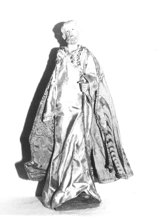 FIGURA MASCHILE (statuetta di presepio, elemento d'insieme) - PRODUZIONE LIGURE (sec. XIX)