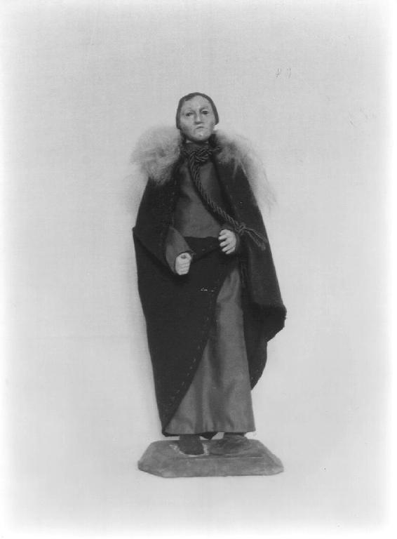 FIGURA MASCHILE (statuetta di presepio, elemento d'insieme) - PRODUZIONE LIGURE (sec. XIX)