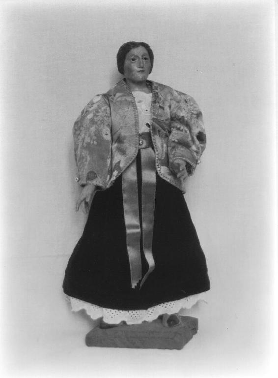 FIGURA FEMMINILE (statuetta di presepio, elemento d'insieme) - PRODUZIONE LIGURE (sec. XIX)