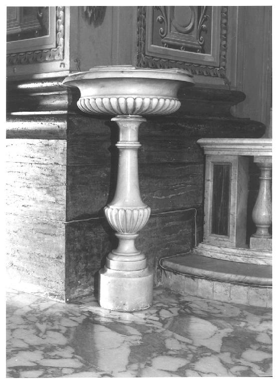 acquasantiera - a fusto, serie - ambito ligure (ultimo quarto sec. XIX)