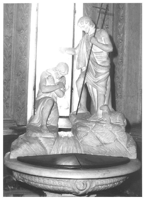 battesimo di Cristo (gruppo scultoreo, opera isolata) di Canessa Achille (attribuito) (secondo quarto sec. XX)