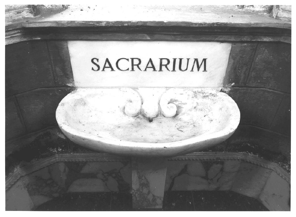 acquasantiera da parete, opera isolata - PRODUZIONE LIGURE (sec. XVIII)