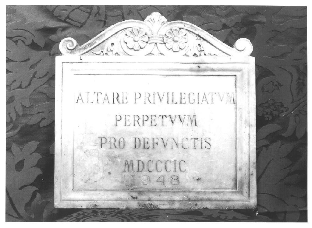 lapide, opera isolata - PRODUZIONE LIGURE (fine sec. XIX)