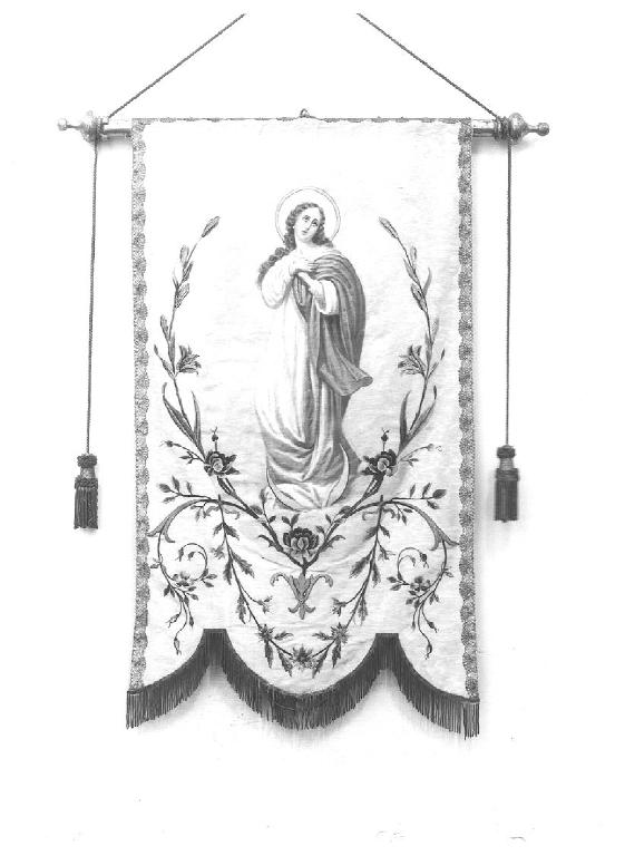 MADONNA IMMACOLATA (stendardo processionale, opera isolata) - manifattura ligure (ultimo quarto sec. XIX)