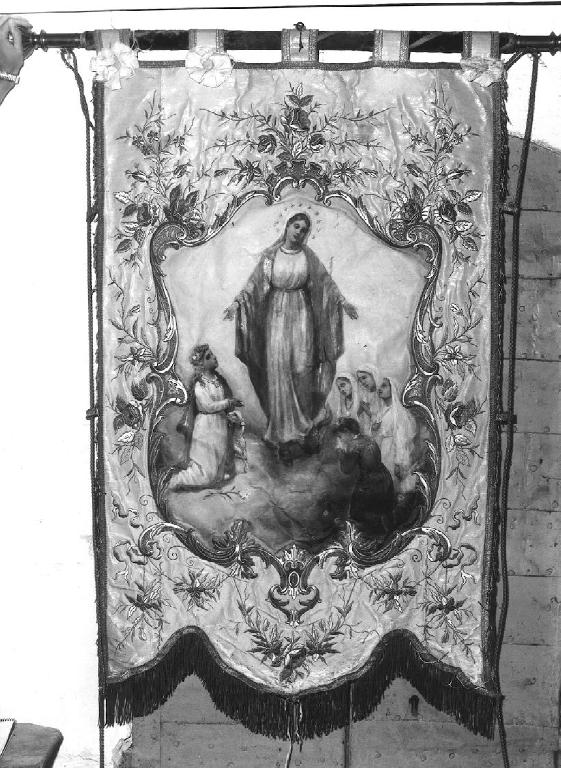 Immacolata Concezione con le Figlie di Maria, Immacolata Concezione (stendardo processionale, opera isolata) - ambito ligure (inizio sec. XX)