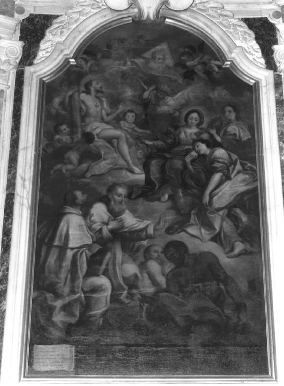 Trinità con la Madonna (dipinto, elemento d'insieme) di Ratti Carlo Giuseppe (attribuito) (ultimo quarto sec. XVIII)