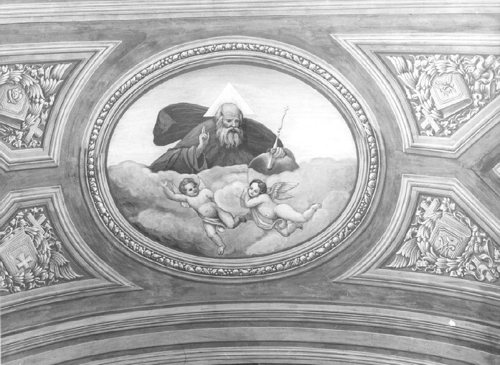 Dio Padre benedicente (dipinto, complesso decorativo) di Conza Di Rievo (secondo quarto sec. XIX)