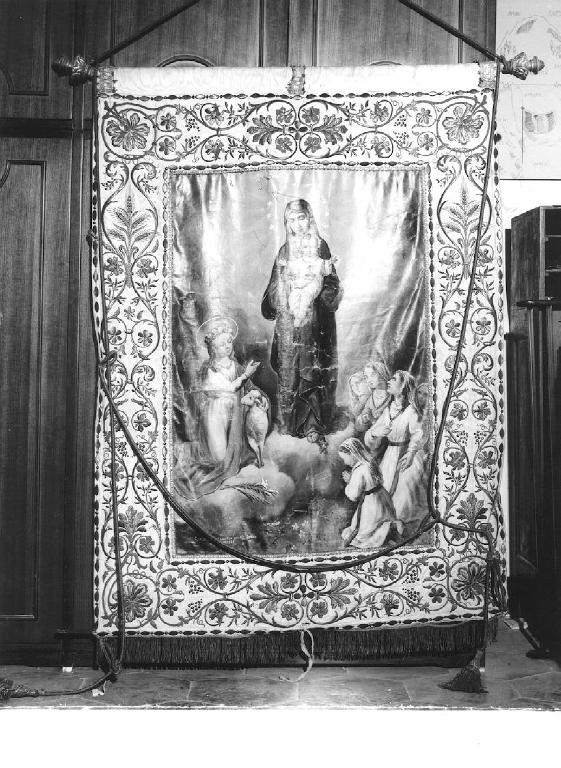 Madonna con Bambino e altri personaggi (stendardo, opera isolata) - manifattura genovese (ultimo quarto sec. XIX)