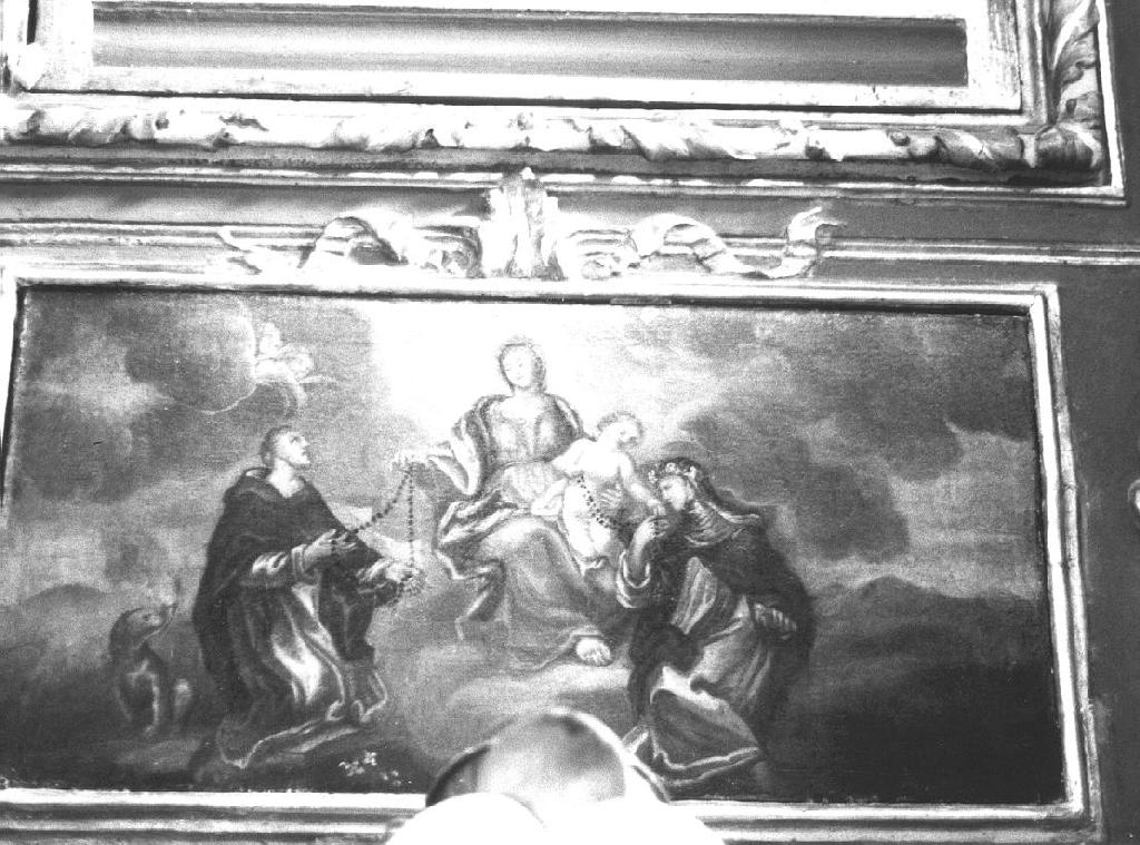MADONNA DEL ROSARIO CON SAN DOMENICO E SANTA ROSA DA LIMA (dipinto, opera isolata) - ambito ligure (prima metà sec. XVIII)