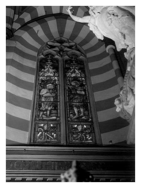 BATTESIMO DI CRISTO (vetrata, elemento d'insieme) - PRODUZIONE LIGURE (ultimo quarto sec. XIX)