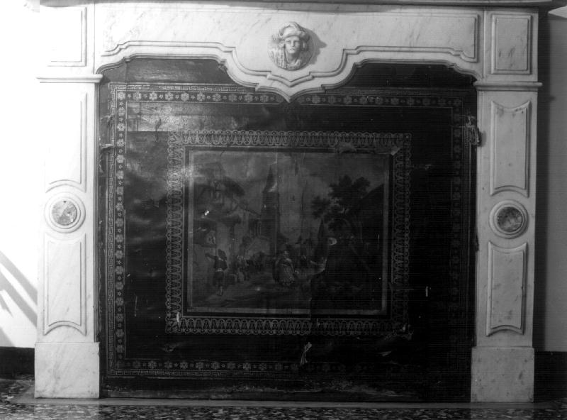 testa d'uomo (mostra di camino, opera isolata) - bottega ligure (seconda metà sec. XIX)