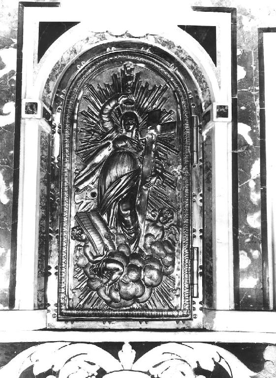 Allegoria della Fede, Fede (sportello di tabernacolo, opera isolata) - manifattura ligure (sec. XVII)