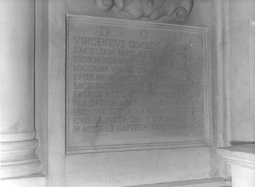 lapide, opera isolata - ambito ligure (fine sec. XVI)