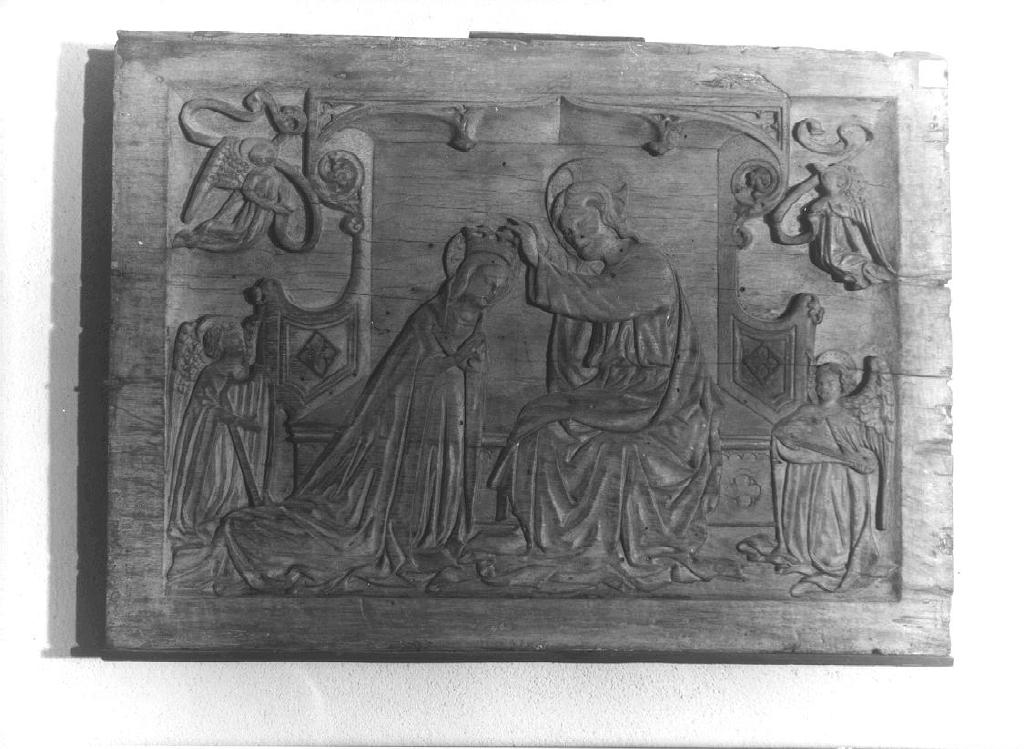 incoronazione di Maria Vergine (rilievo, opera isolata) - ambito fiammingo (seconda metà sec. XV)
