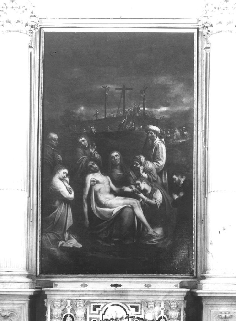 Pietà (dipinto, opera isolata) di Cambiaso Luca detto Luchetto (terzo quarto sec. XVI)
