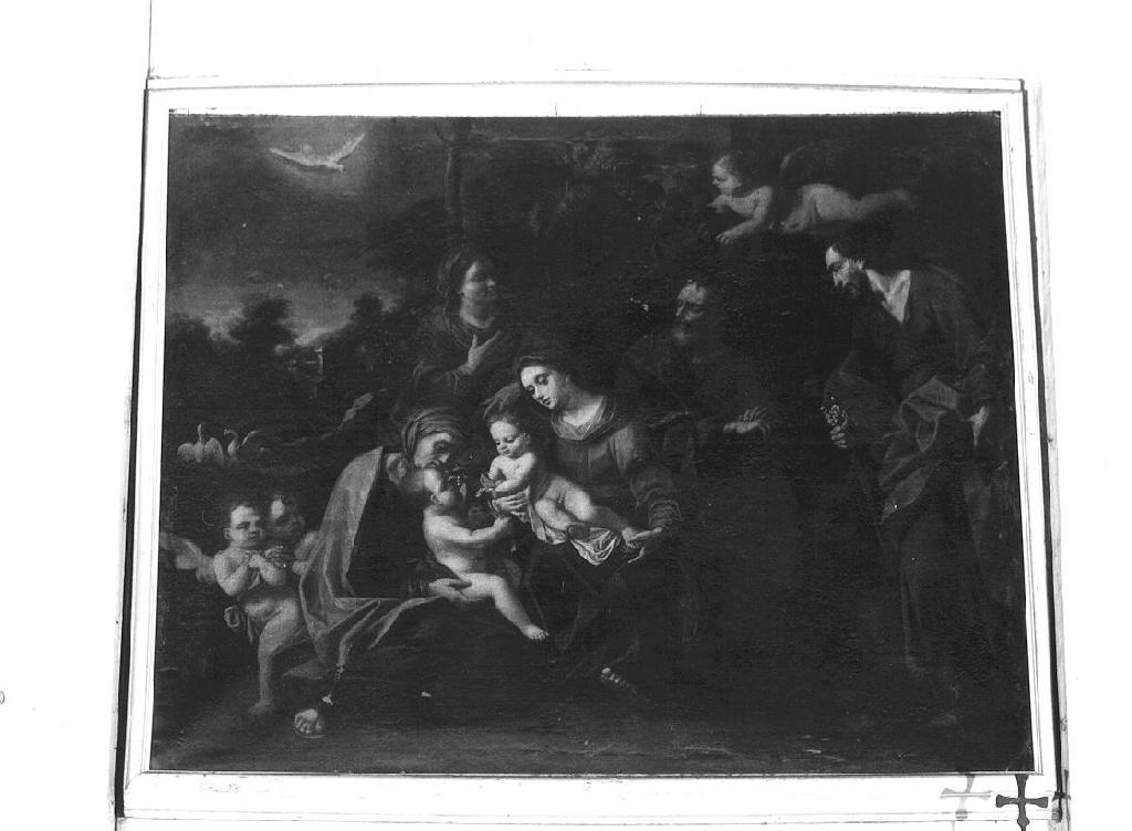 SACRA FAMIGLIA, RIPOSO NELLA FUGA IN EGITTO (dipinto, opera isolata) di Palmieri Giuseppe (sec. XVIII)