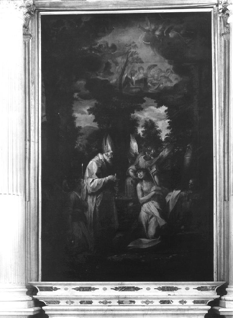 ultima comunione di Santa Maria Maddalena (dipinto, opera isolata) di Vanni Francesco, Piola Domenico (fine/inizio, seconda metà secc. XVI/ XVII, sec. XVII)