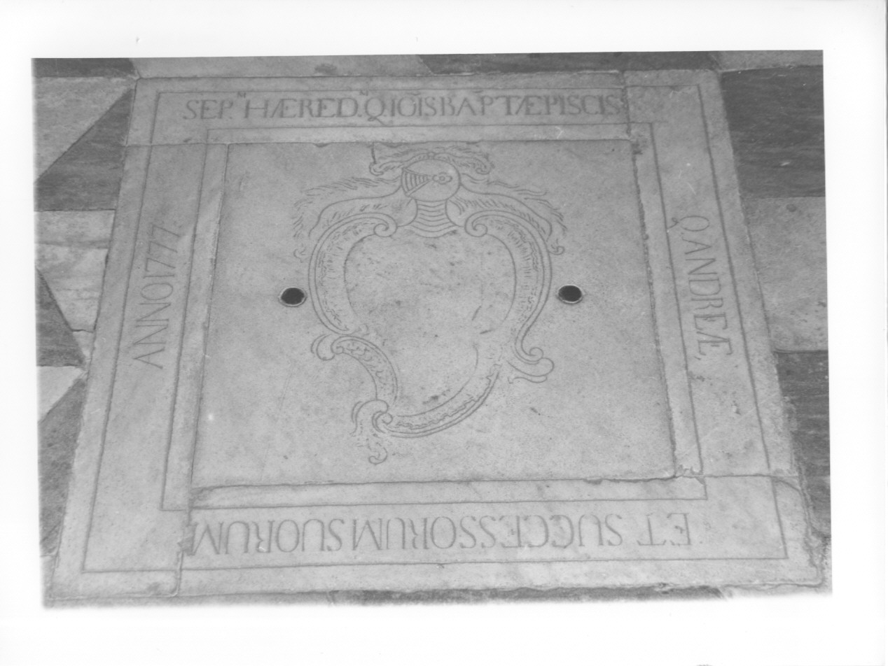 lastra tombale, opera isolata - ambito ligure (ultimo quarto sec. XVIII)