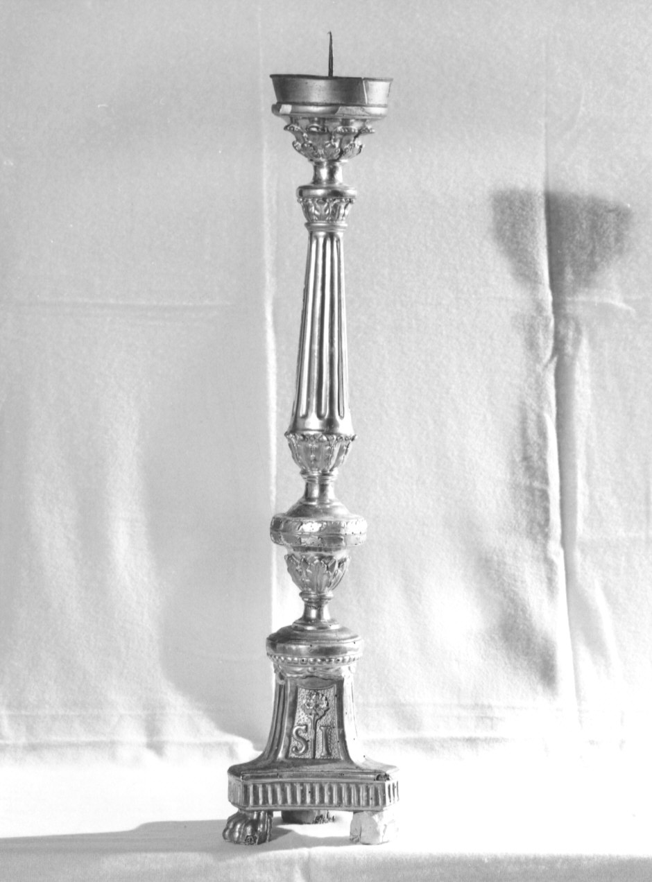 candeliere d'altare, serie - ambito ligure (prima metà sec. XIX)