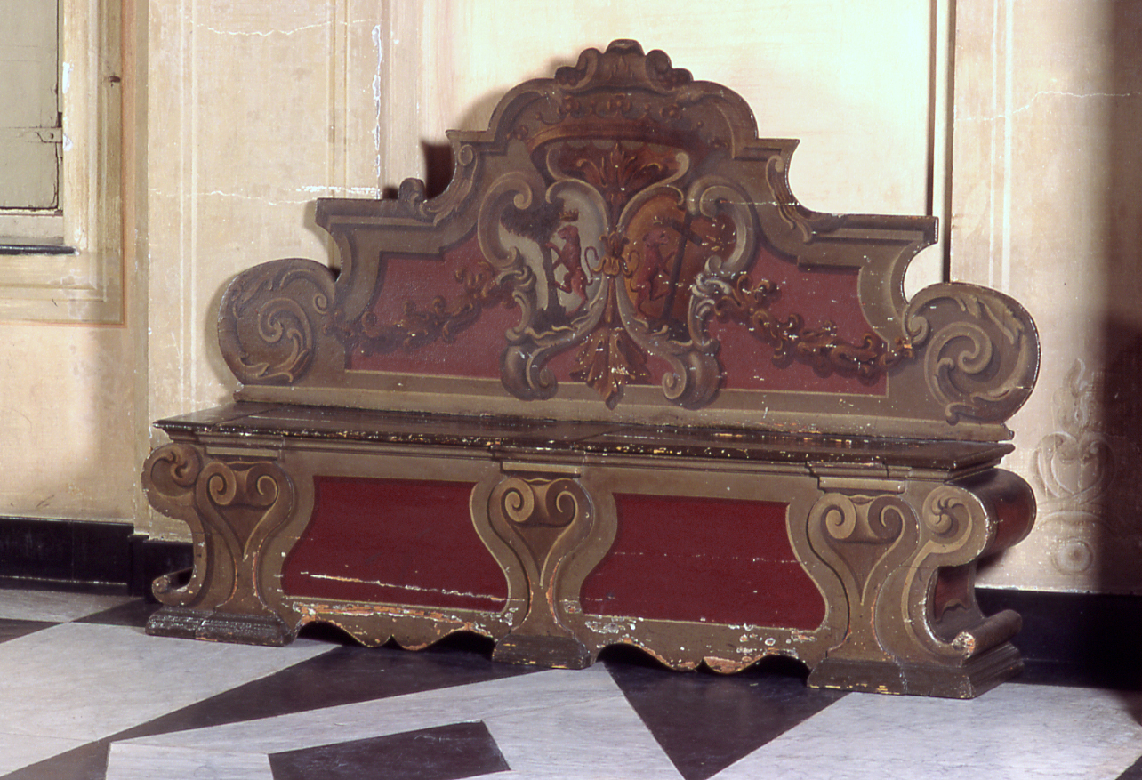 cassapanca, elemento d'insieme - PRODUZIONE GENOVESE (seconda metà, metà sec. XVII, sec. XVIII)