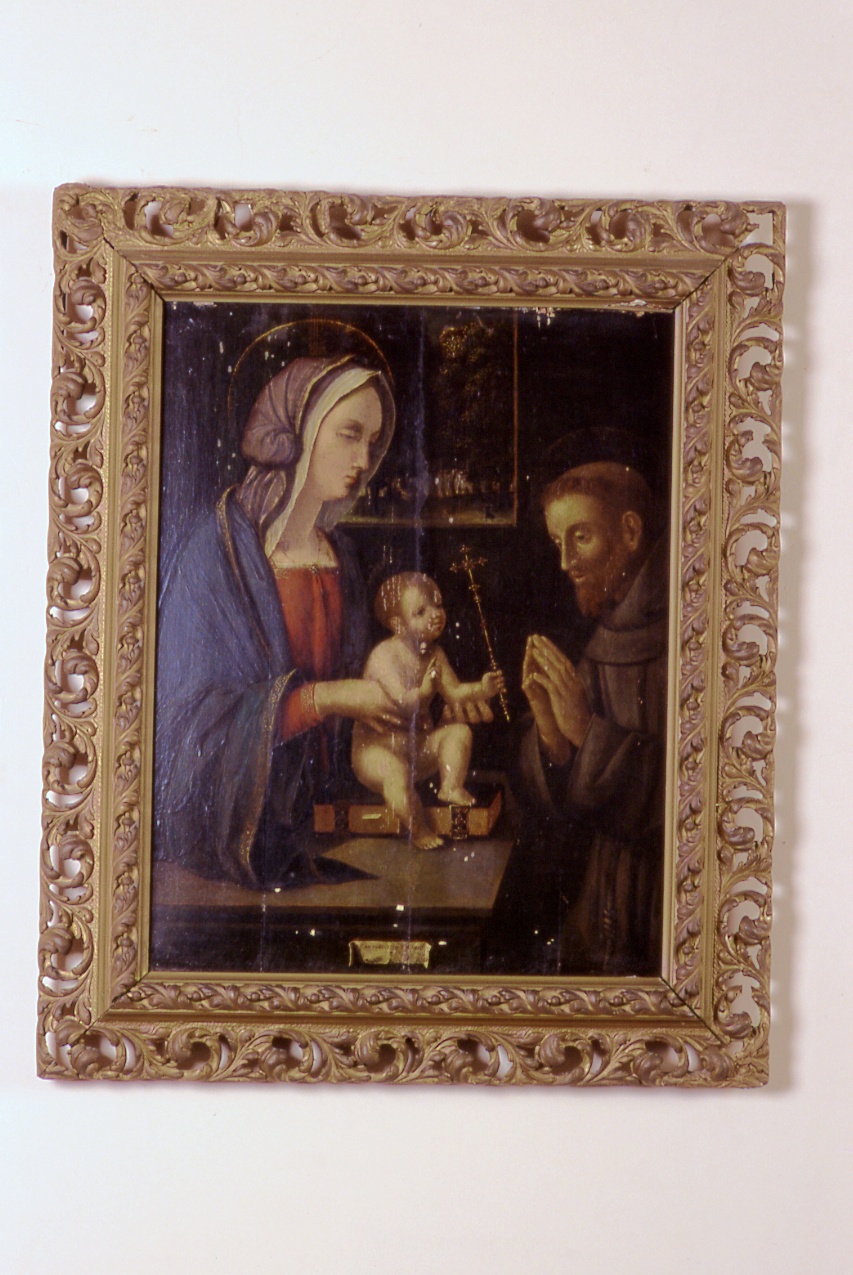 MADONNA CON BAMBINO E S. FRANCESCO (dipinto, opera isolata) di De Ario Antonio (attribuito) (prima metà sec. XVI)
