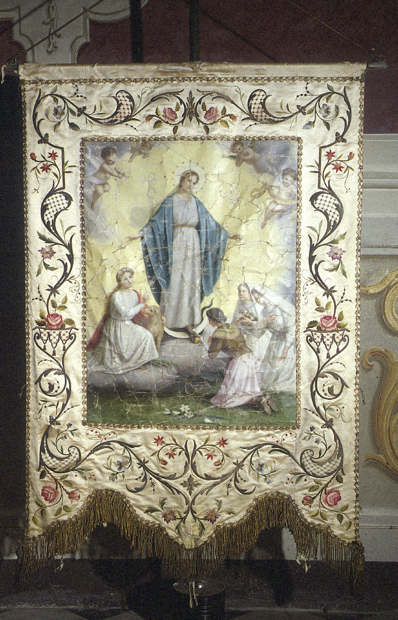 MADONNA IMMACOLATA (stendardo, opera isolata) di Aicardi Giorgio Matteo (inizio sec. XX)