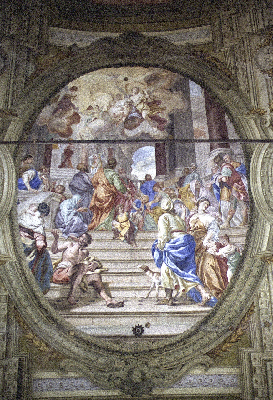 Annuncio della nascita di San Giovanni Battista a Zaccaria (dipinto, opera isolata) di Rossi Nicolò (seconda metà sec. XVIII)