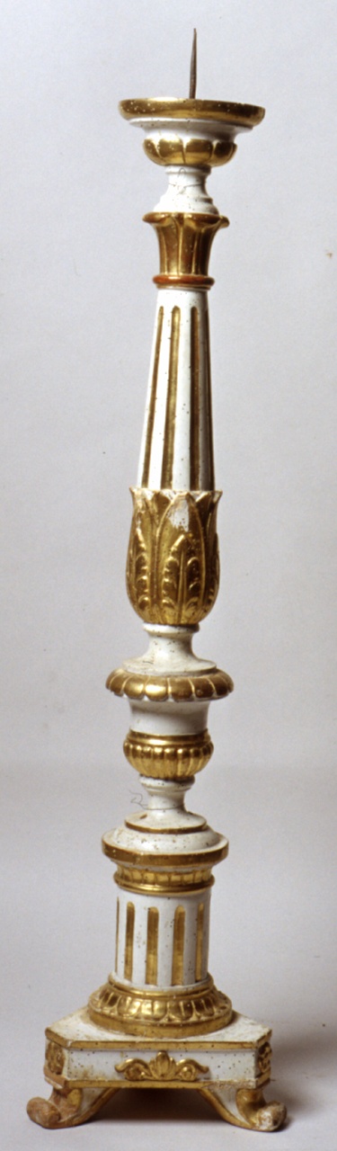 candeliere d'altare, serie - ambito ligure (inizio sec. XIX)